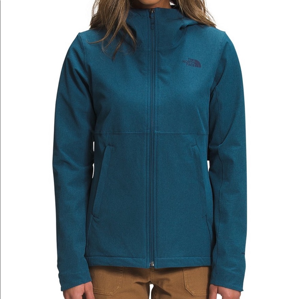 The North Face TNF rain repellent teal fleece-lined jacket XS